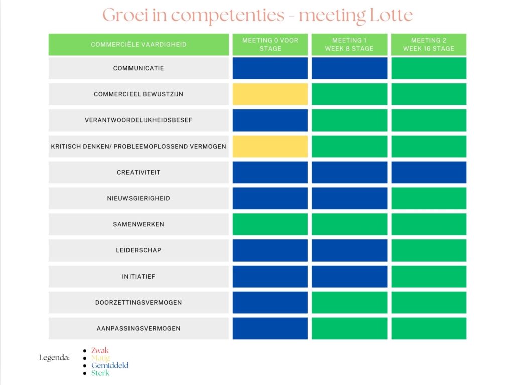 Reflectie groei in competenties