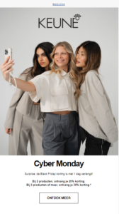 Keune Nieuwsbrief cyber monday